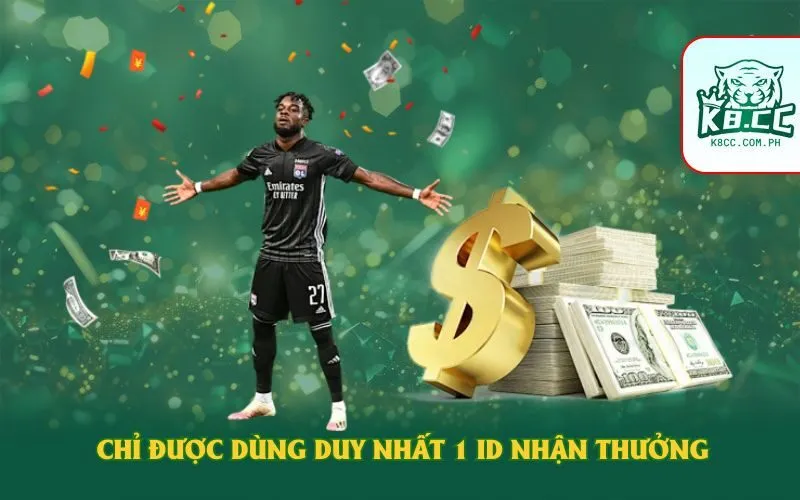 Chỉ được dùng duy nhất 1 ID nhận thưởng